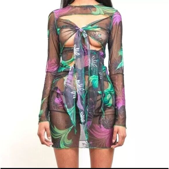 Kim Shui - multi tie mesh dress - made in Italy - Picture 1 of 13